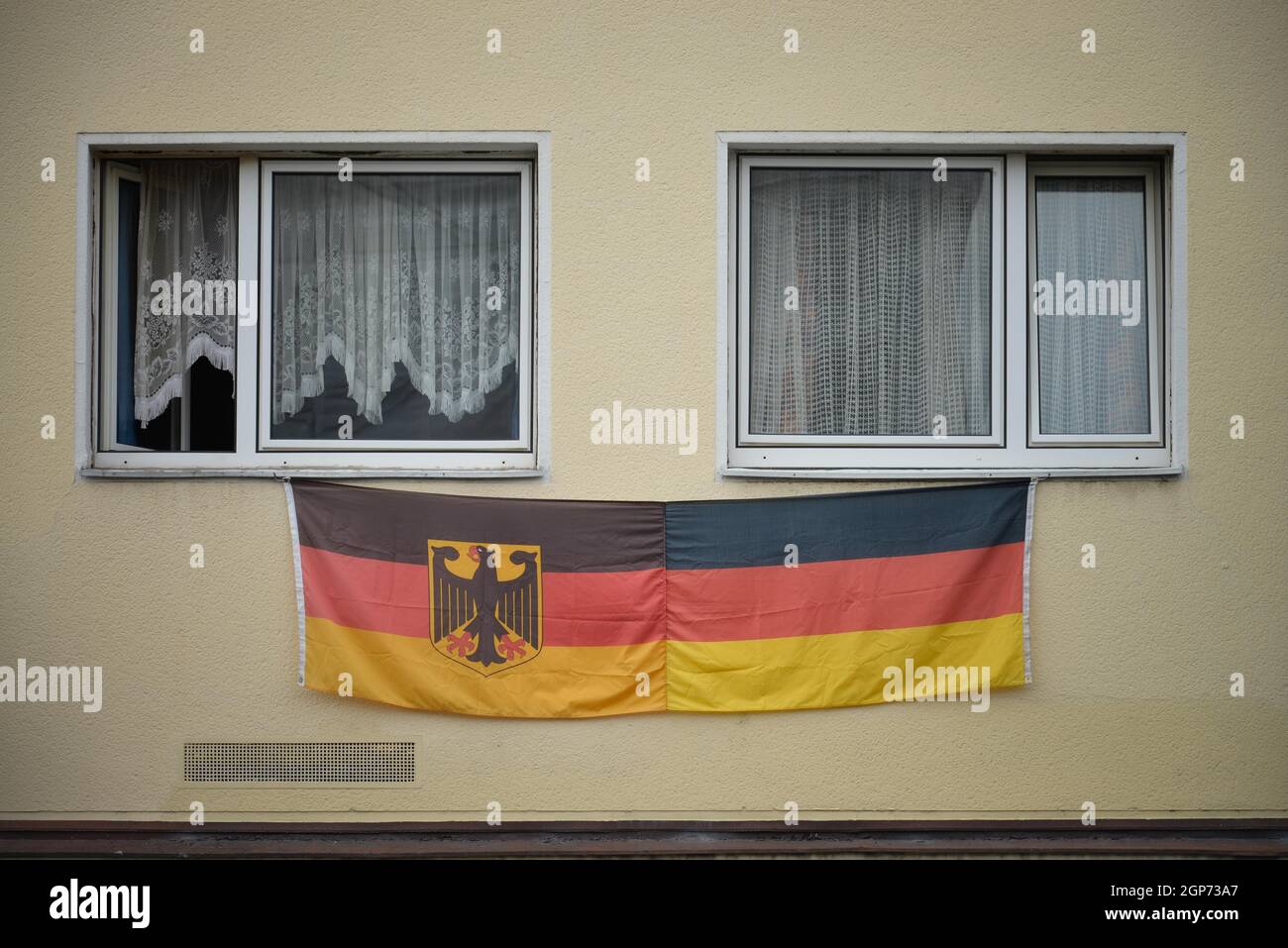 Bandiera della Germania, Nippes, Colonia, Renania settentrionale-Vestfalia, Germania Foto Stock