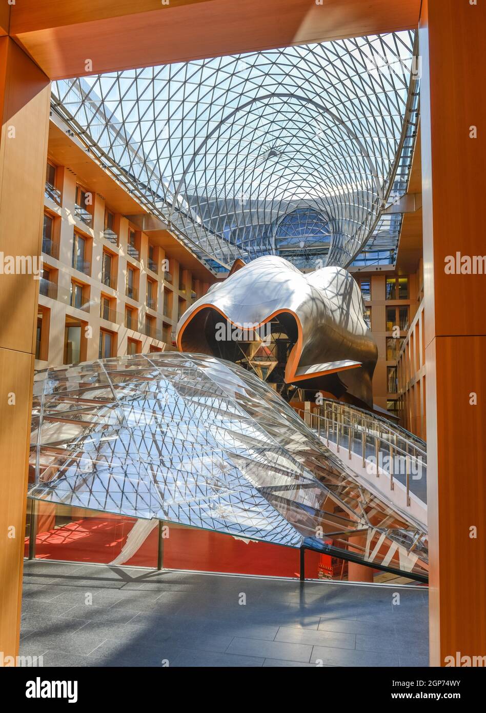 Atrium, DZ Bank, Pariser Platz, Mitte, Berlino, Germania Foto Stock