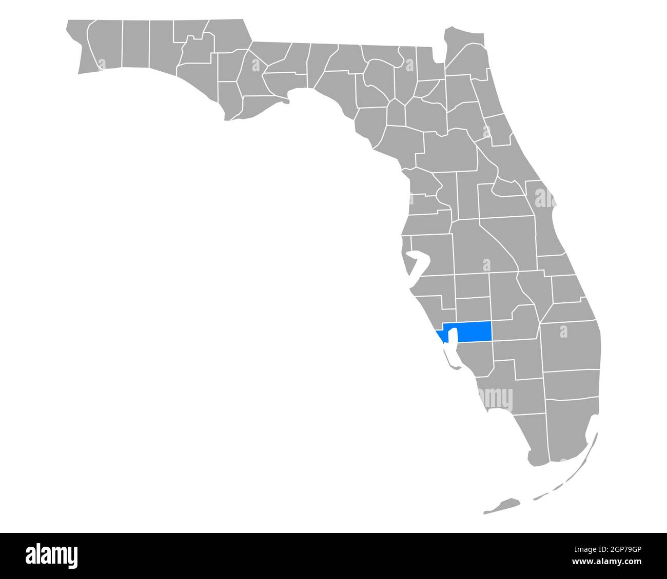 Charlotte sulla mappa di Florida Foto Stock
