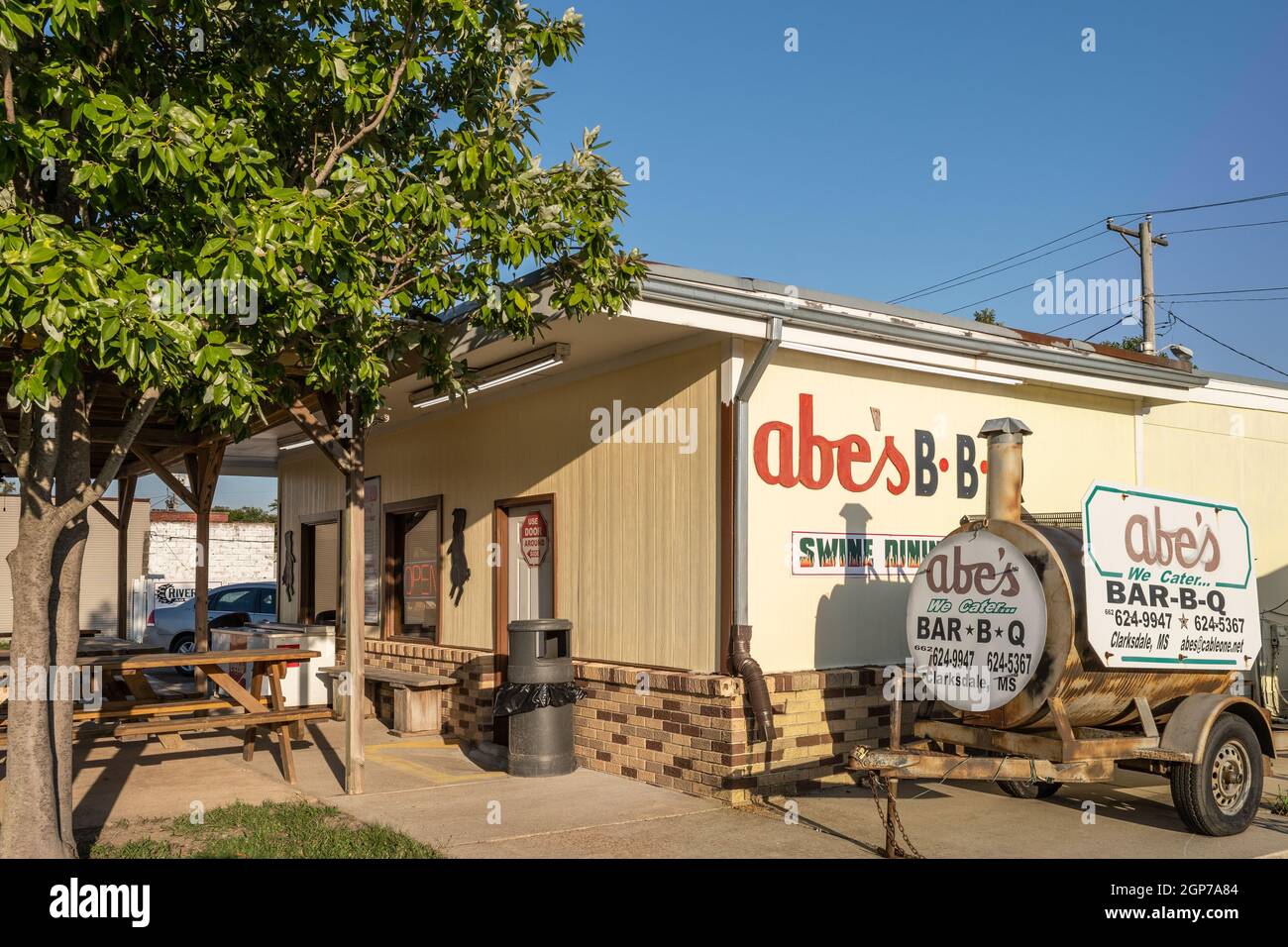 Il ristorante ABE's Bar-B-Q è stato aperto nel 1924 a Clarksdale, Mississippi, USA. Foto Stock