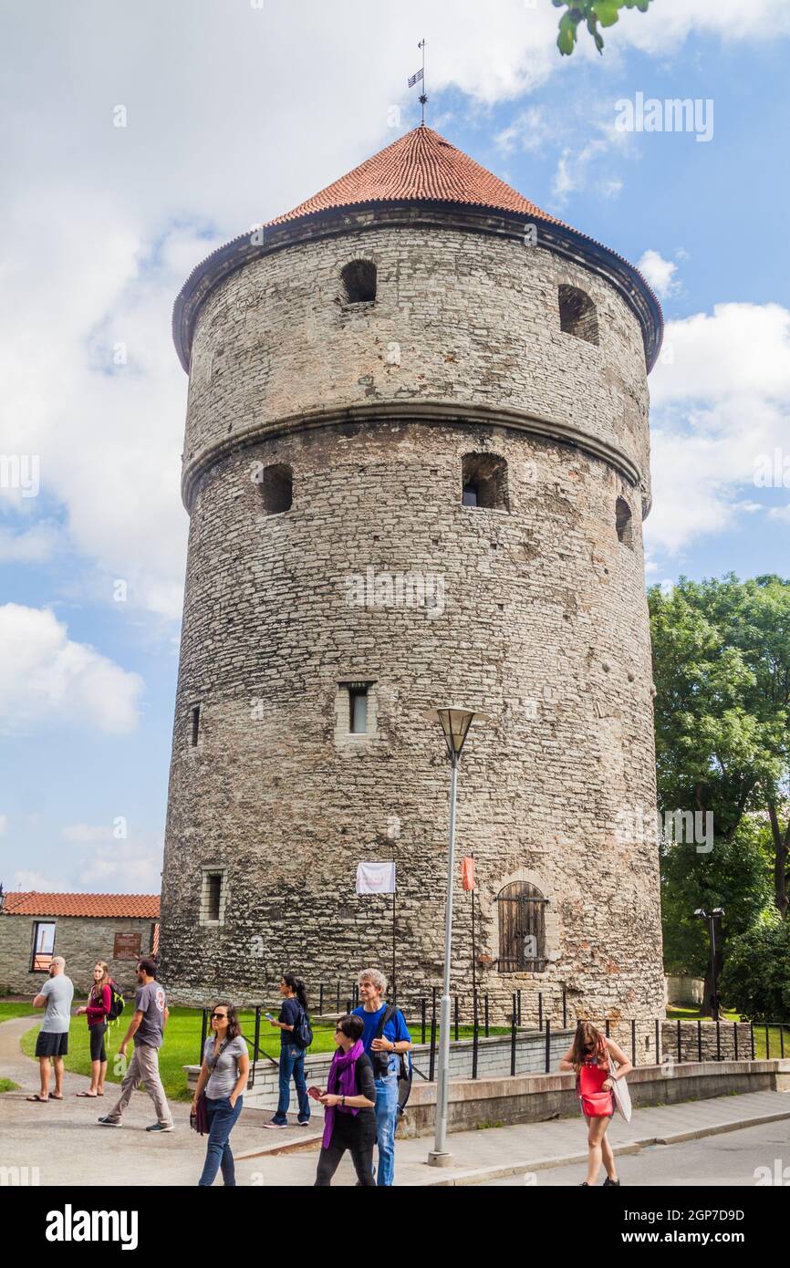 TALLINN, ESTONIA - 23 AGOSTO 2016: Kiek in de Kok, una torre di artiglieria a Tallinn, Estonia Foto Stock