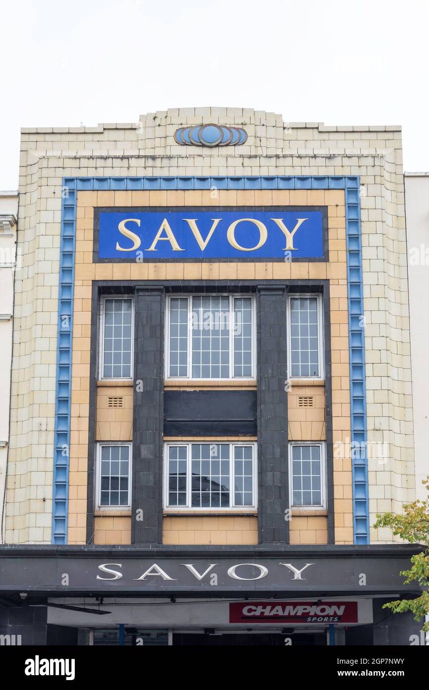 L'ex facciata del Teatro Savoy, St Patrick's Street, Cork (Corcaigh), County Cork, Repubblica d'Irlanda Foto Stock