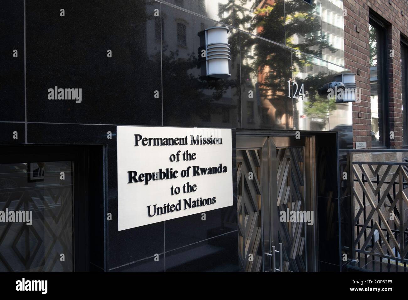 Missione permanente nella Repubblica del Ruanda presso le Nazioni Unite, 124 e 39th Street, NYC Foto Stock