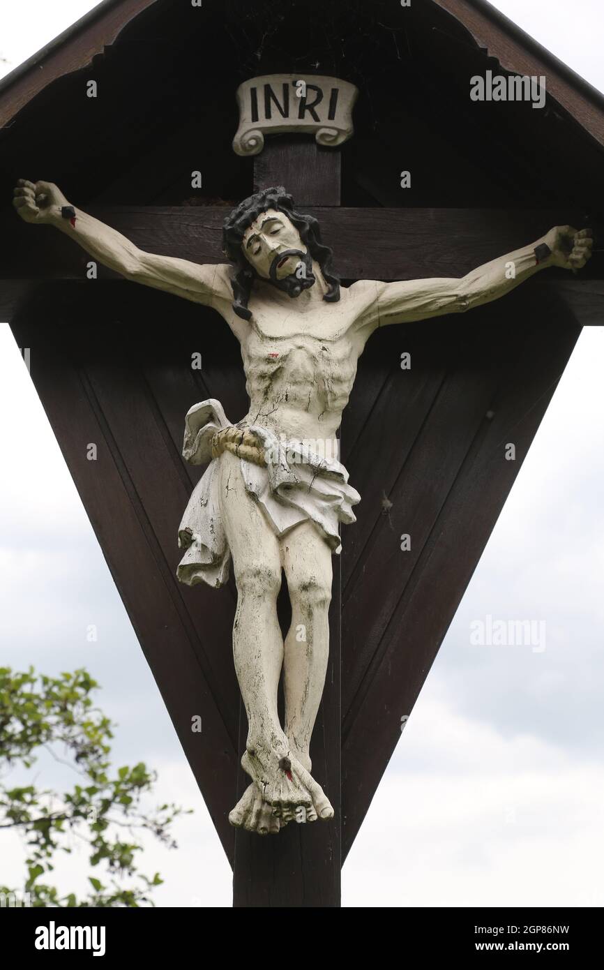 Crocifissione, chiesa parrocchiale di San Giacomo a Hohenberg, Germania Foto Stock