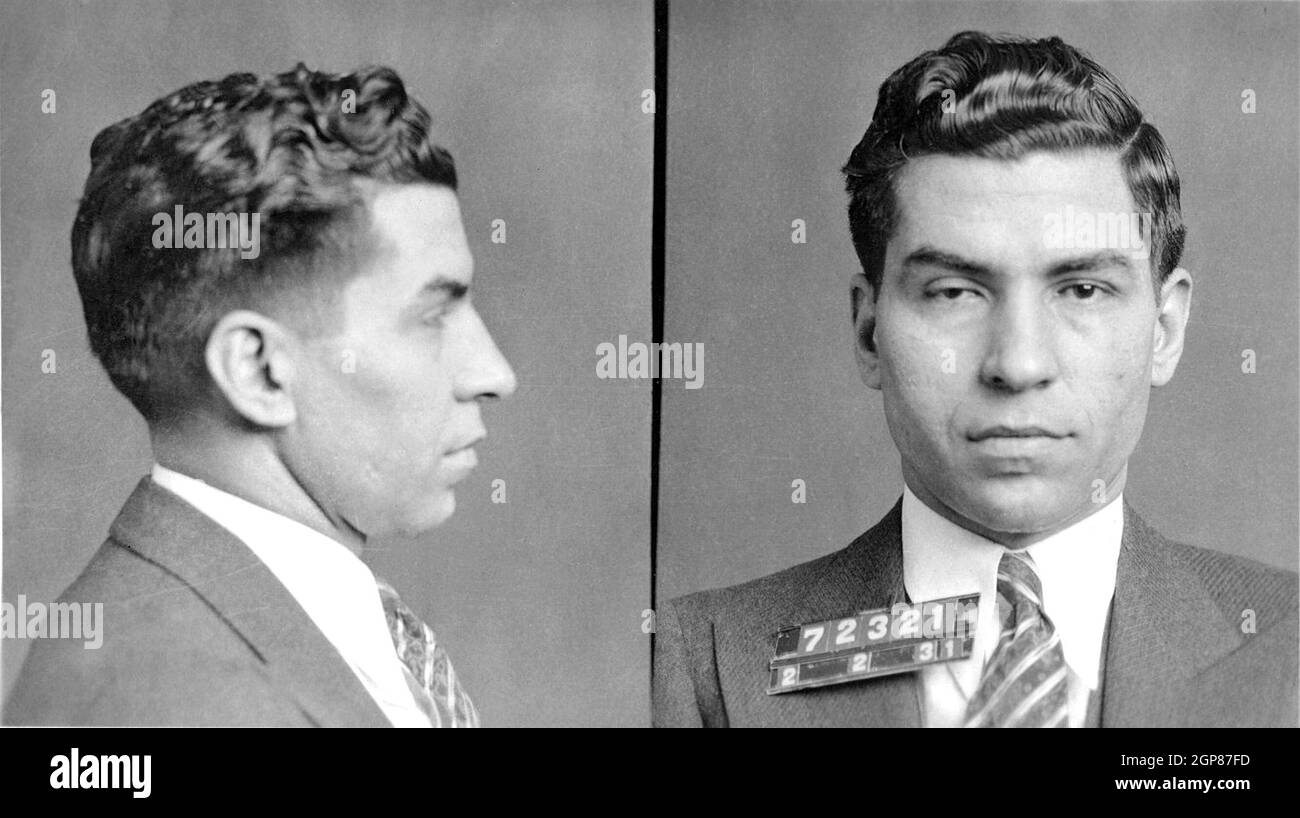 Charles 'Lucky' Luciano (1897 – 1962) gangster nato in Italia che operava principalmente negli Stati Uniti. Foto Stock