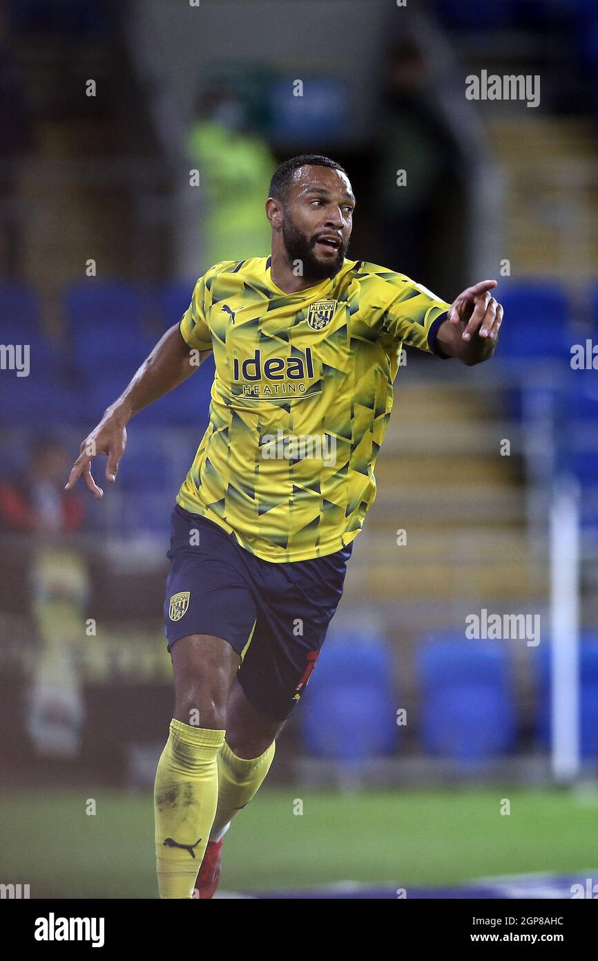 Cardiff, Regno Unito. 28 settembre 2021. Matt Phillips di West Bromwich Albion festeggia il 28 settembre 2021 la partita del campionato Sky Bet tra Cardiff City e West Bromwich Albion al Cardiff City Stadium, Cardiff, Galles. Foto di Dave Peters/prime Media Images. Credit: Prime Media Images/Alamy Live News Foto Stock