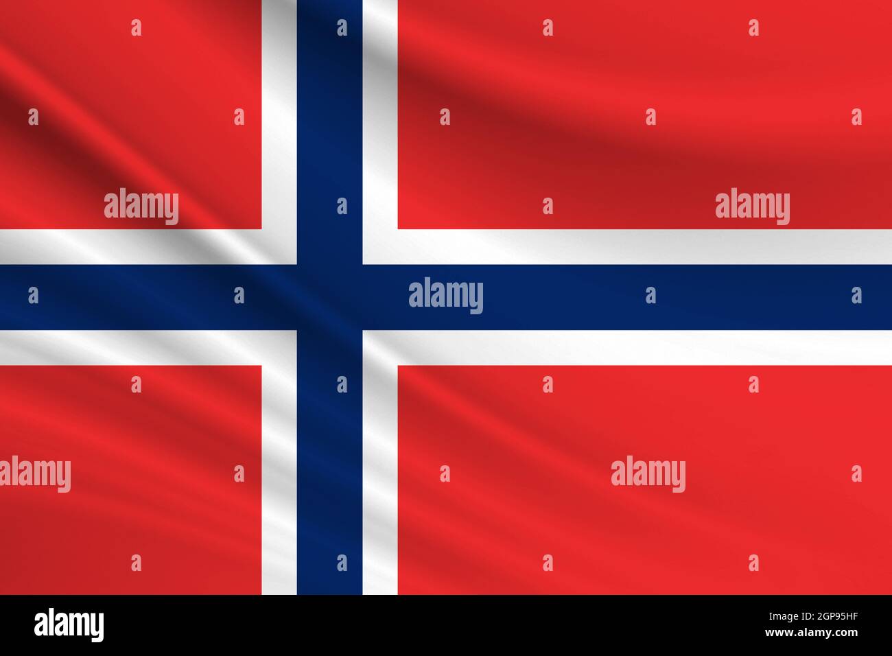 Bandiera di Norvegia. Tessuto della bandiera norvegese. Foto Stock