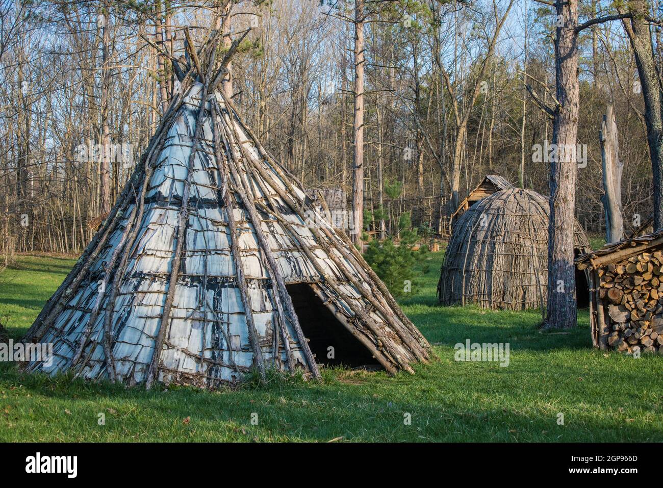 Birch Bark Wigwam - George Rogers Clark Park - Ohio Foto Stock
