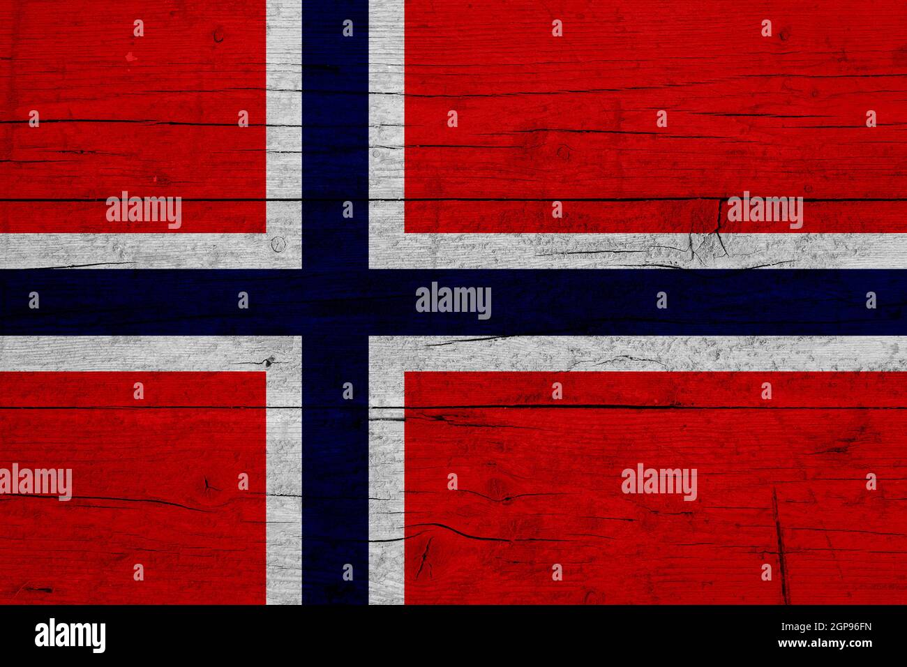 Bandiera di Norvegia. Tessitura di legno della bandiera della Norvegia. Foto Stock