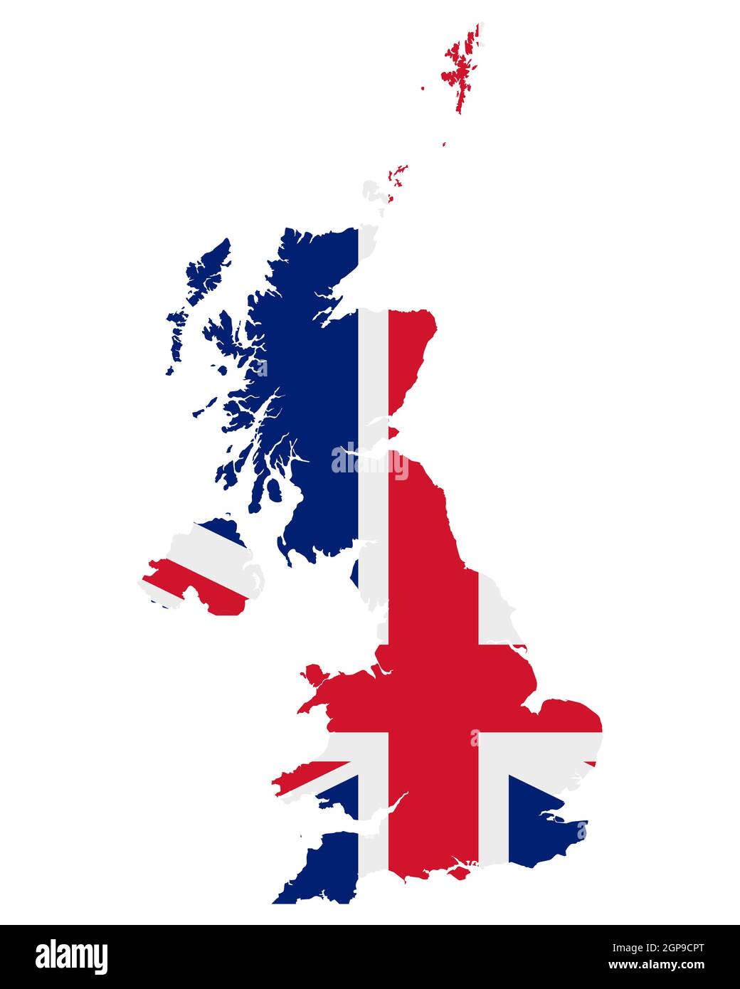 Fahne in Landkarte von Grossbritannien Foto Stock