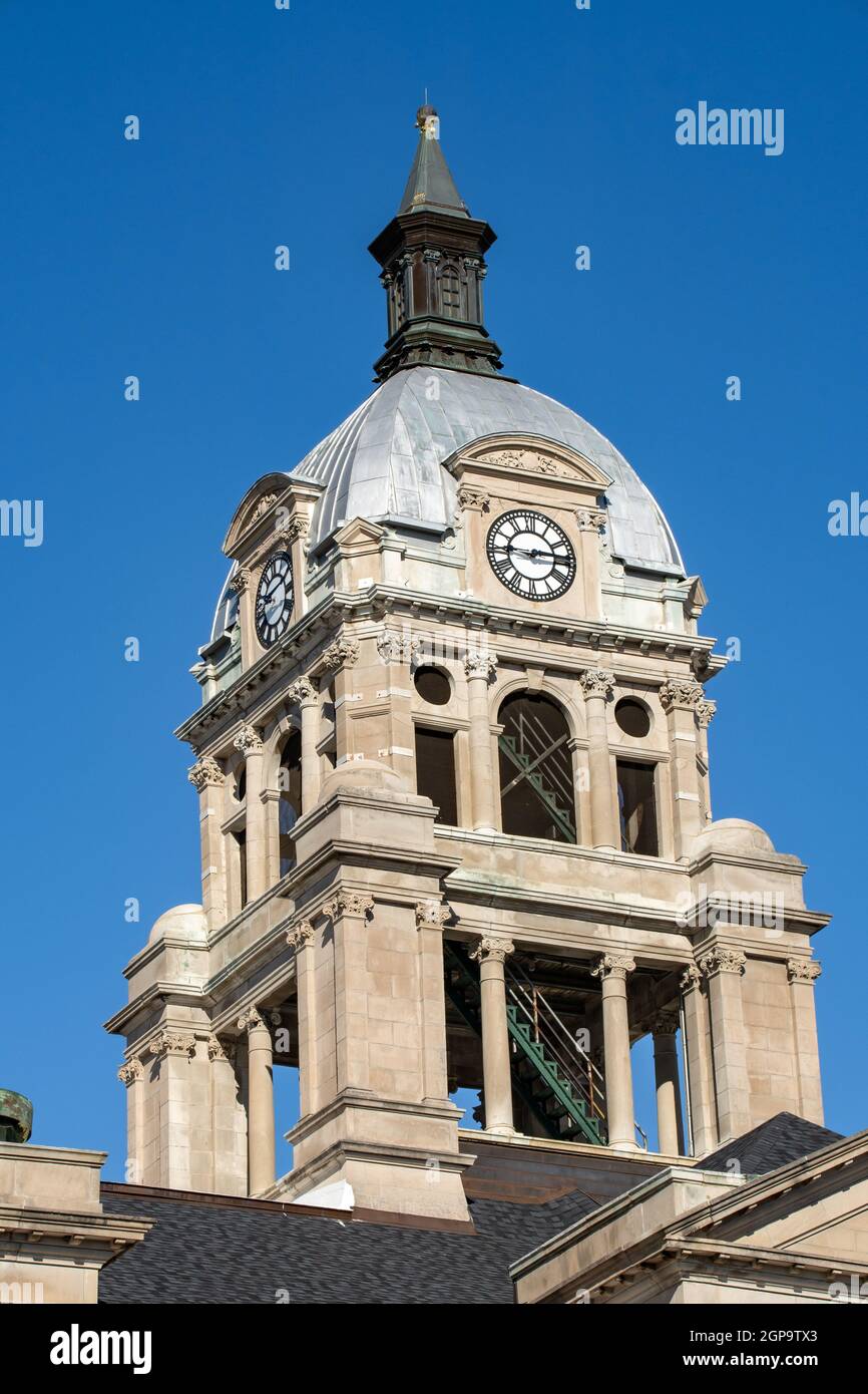 Dettaglio architettonico del tribunale della contea di Woodford situato nella città di Eureka, Illinois. Foto Stock