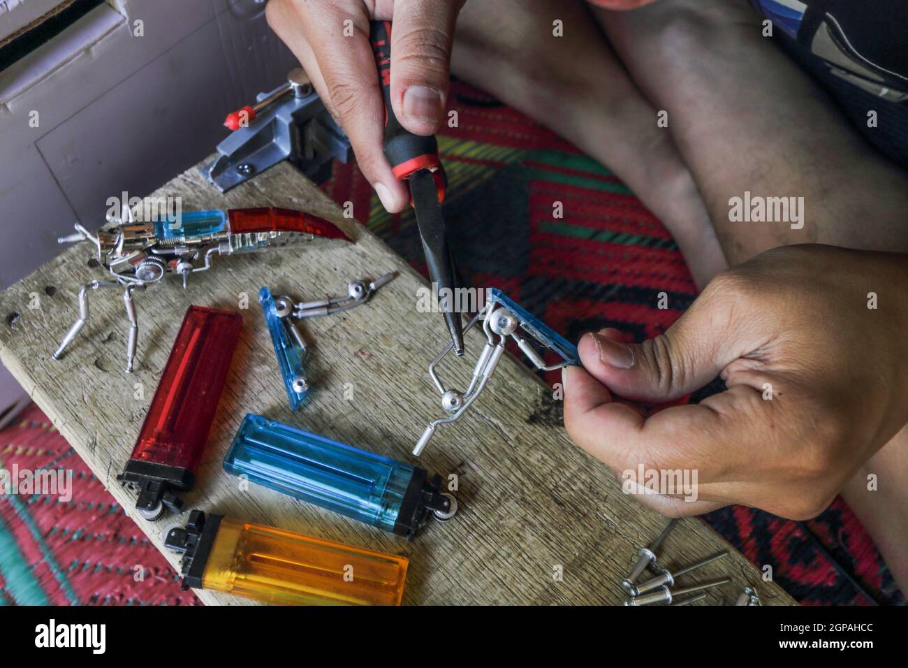 trasformatori in miniatura di robot usati Foto Stock