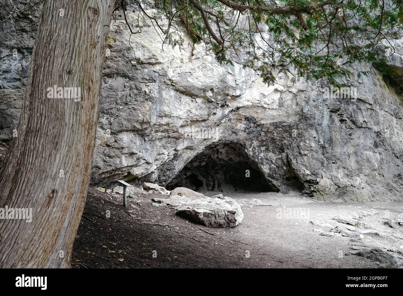grotta all'interno della zona di convservation di rockwood in ontario canada Foto Stock