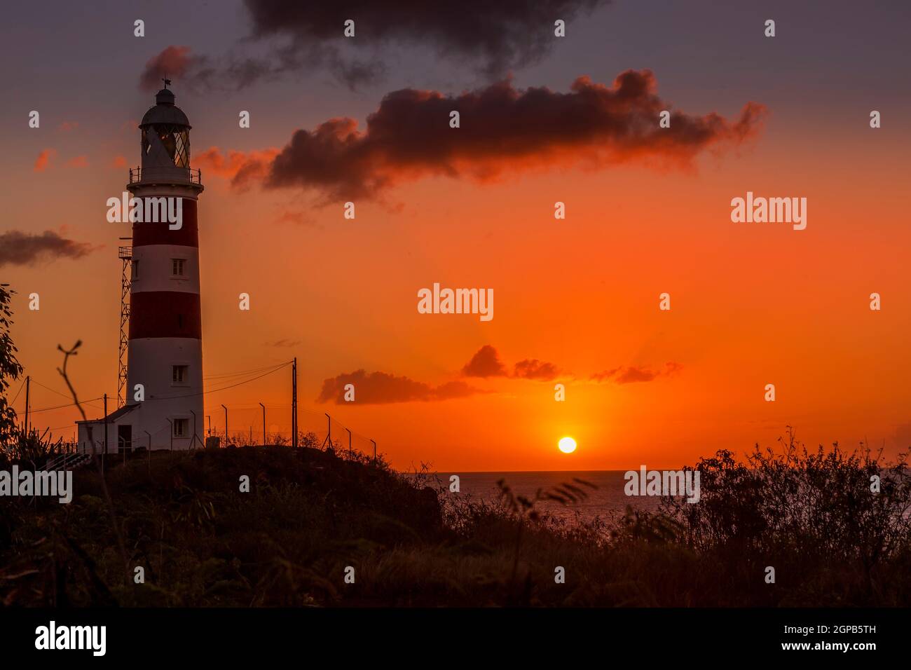 Il Faro di Pointe aux Caves (Albion) Foto Stock