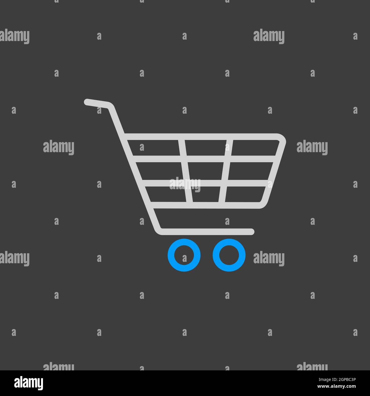 Centro Commerciale per lo shopping cart vettore isolato icona. L'E-commerce segno. Simbolo grafico per il vostro web site design, logo, app, UI. Illustrazione vettoriale EPS10. Foto Stock