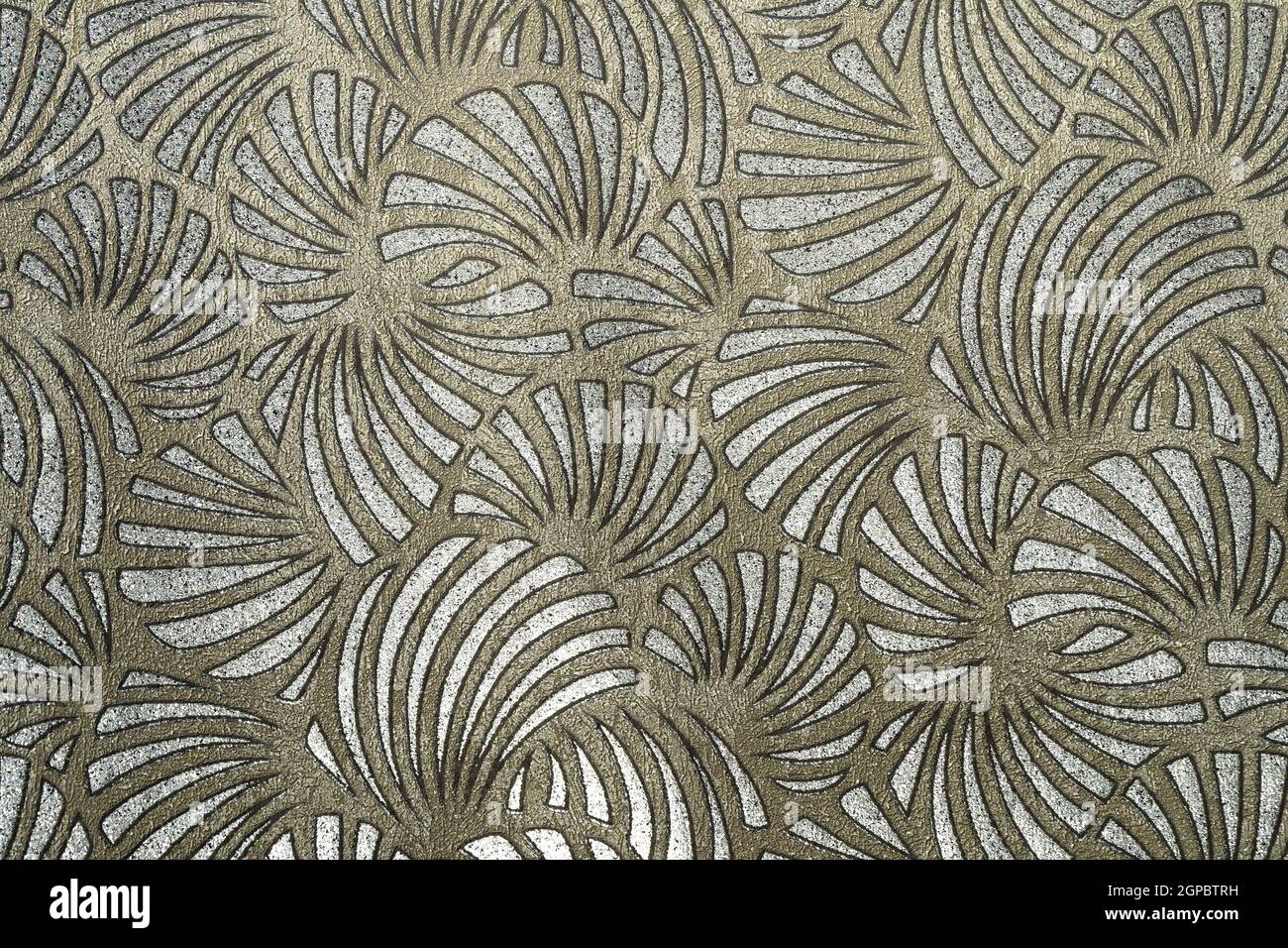 Motivo senza cuciture con nastro in pizzo ornamentale con fascia floreale Abstract. Foto Stock