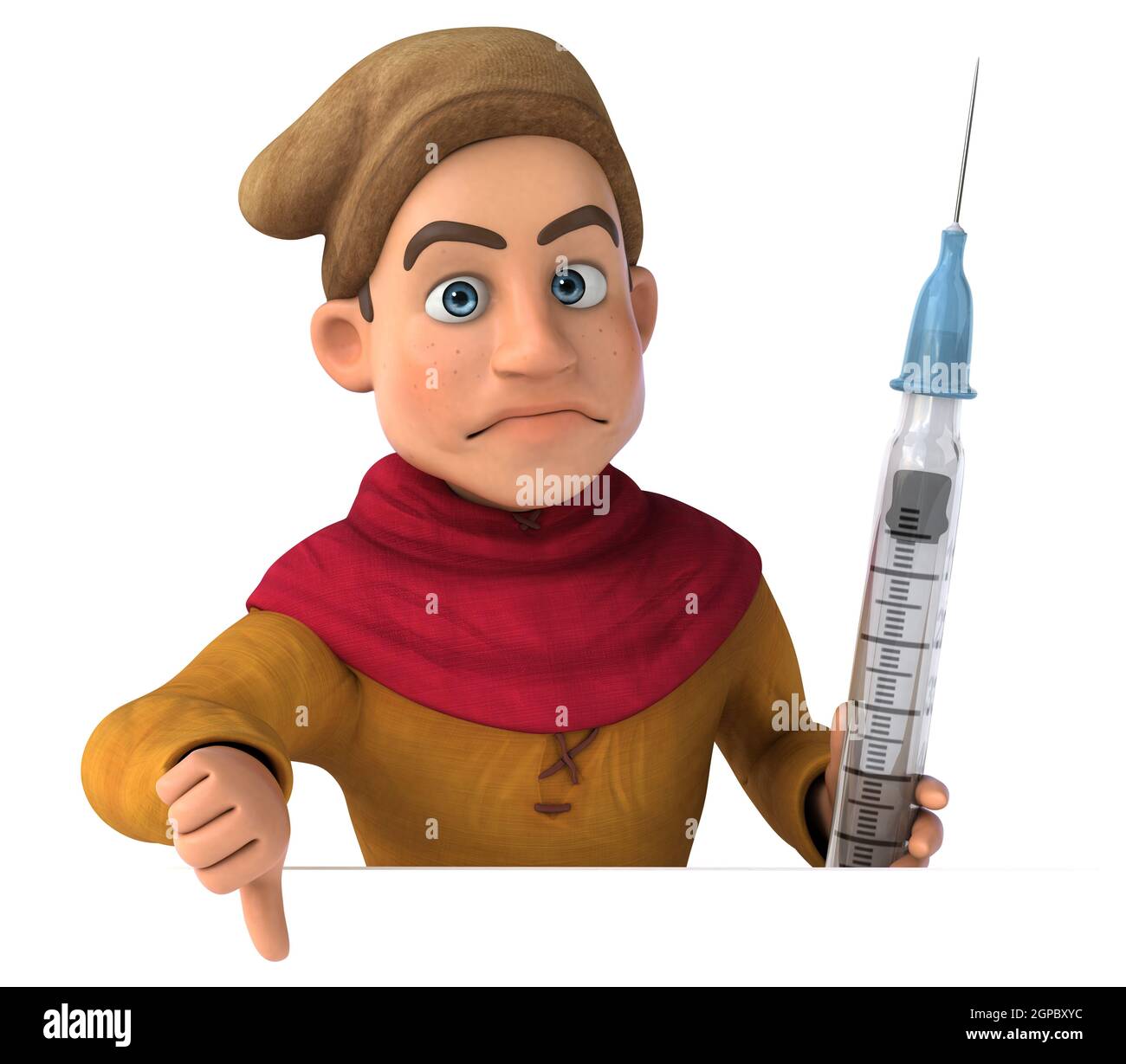 3D Illustrazione di un carattere storico medievale Foto Stock