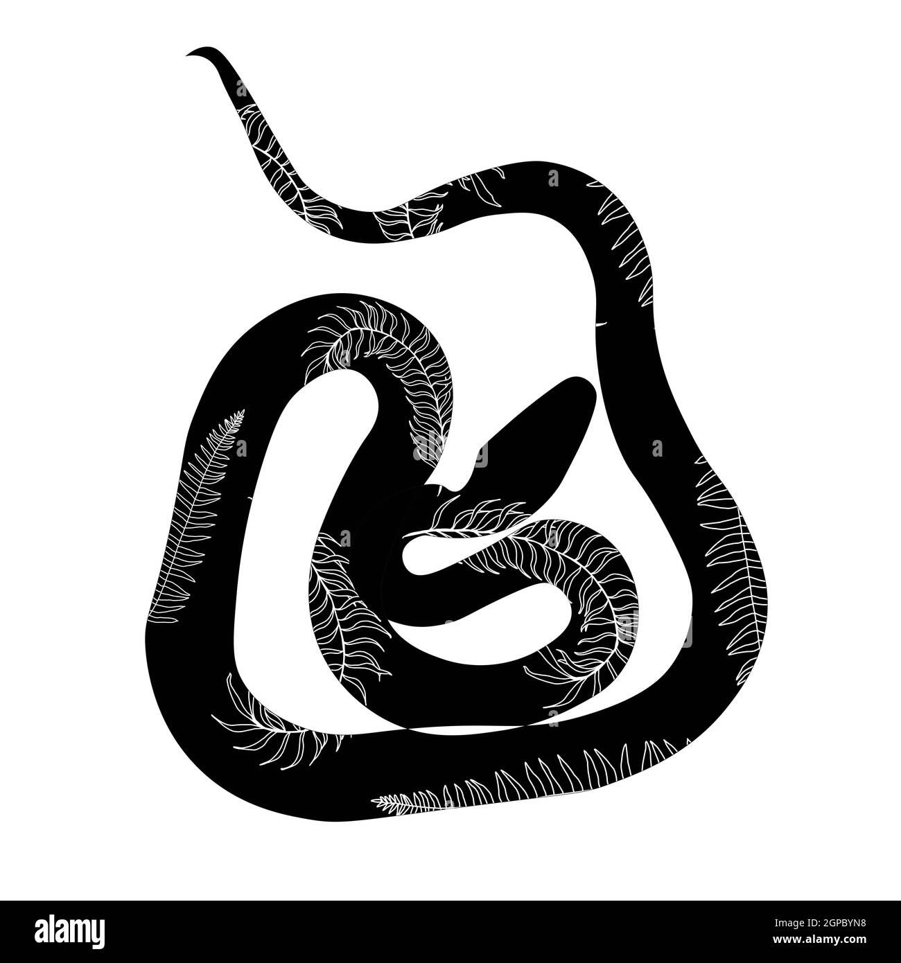 Serpente Anaconda o costrittore boa. Cobra è velenoso. Serpente Viper. Stampa decorativa per abiti. Adiacente. Foto Stock
