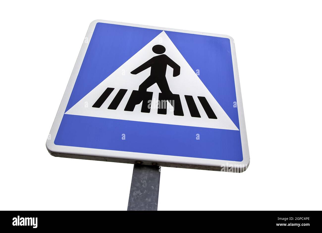 Dettaglio del cartello informativo per pedoni, sicurezza stradale Foto Stock