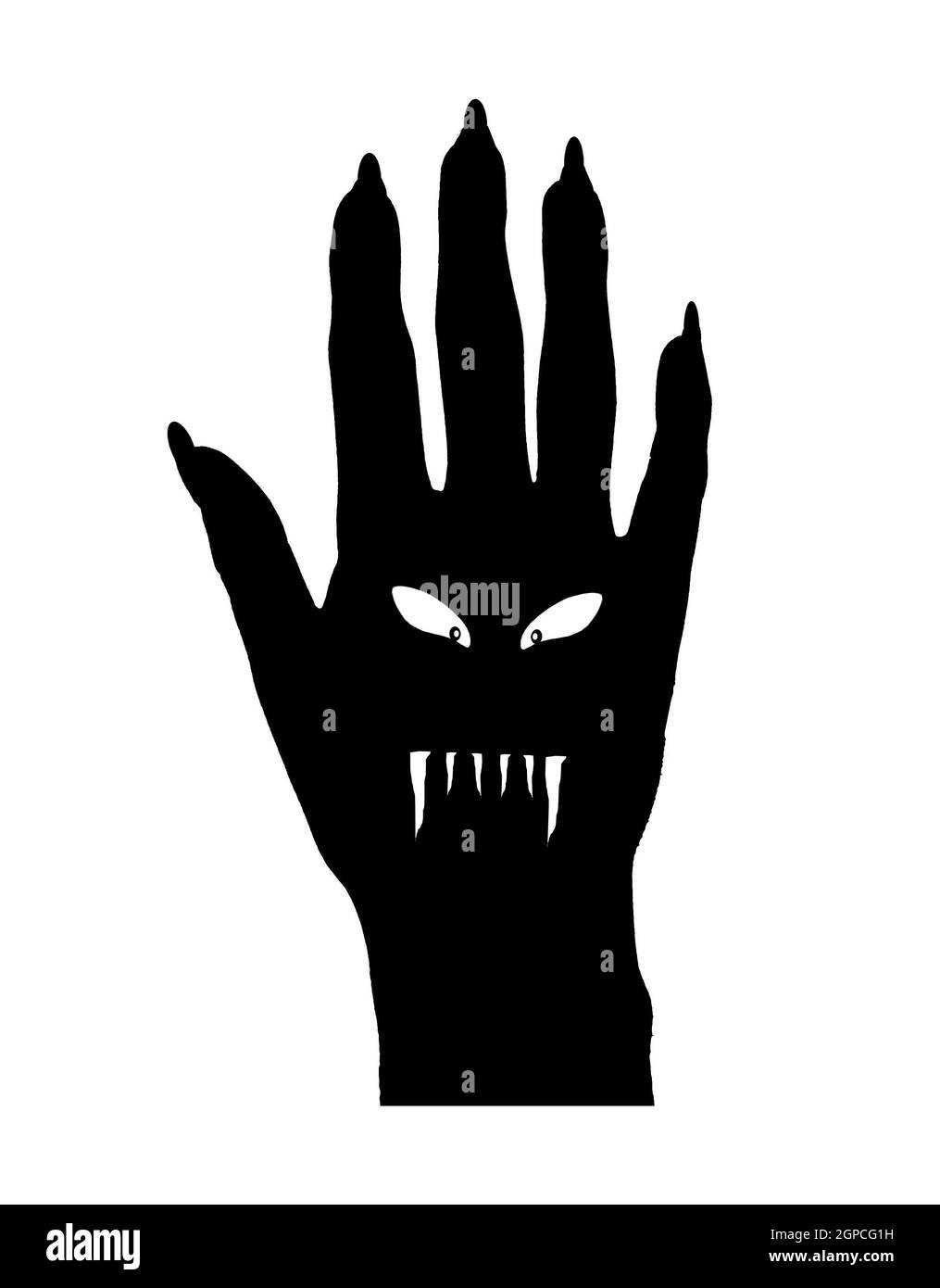 Disegno grafico a collage in vampiro bianco e nero Foto Stock