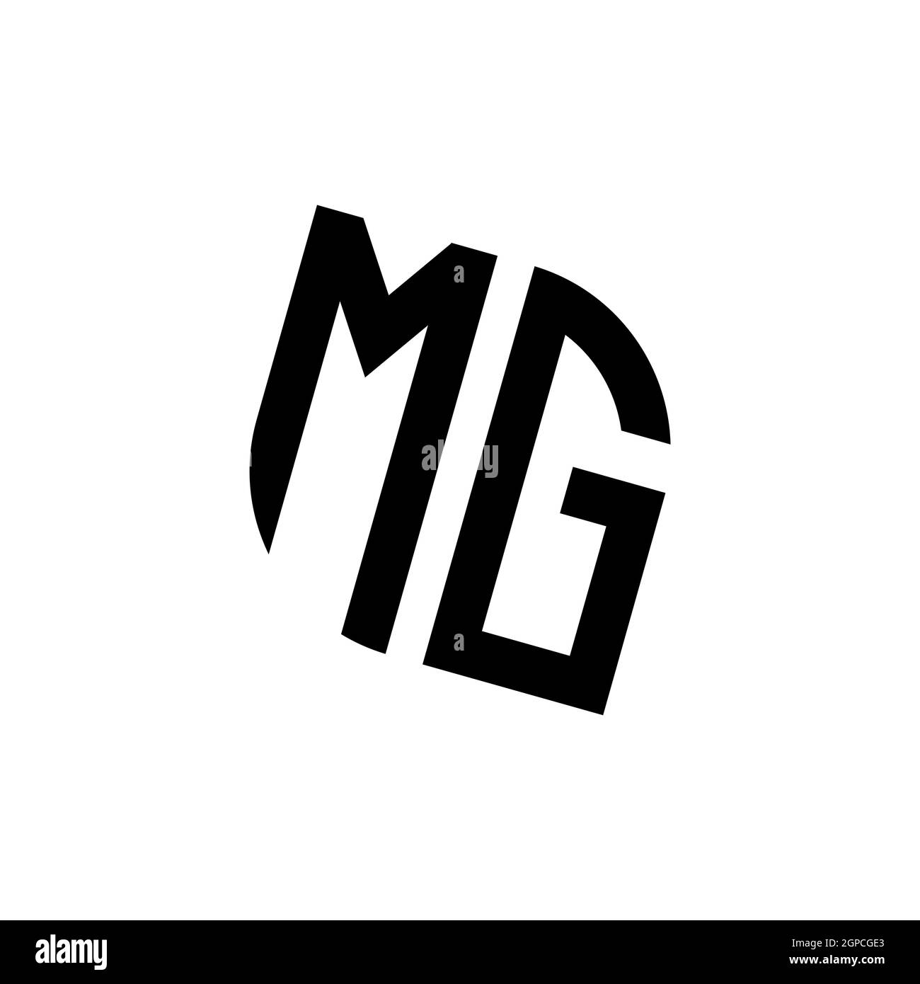 LOGO MG con modello di design monogramma vettoriale di forma geometrica isolato su sfondo bianco Illustrazione Vettoriale