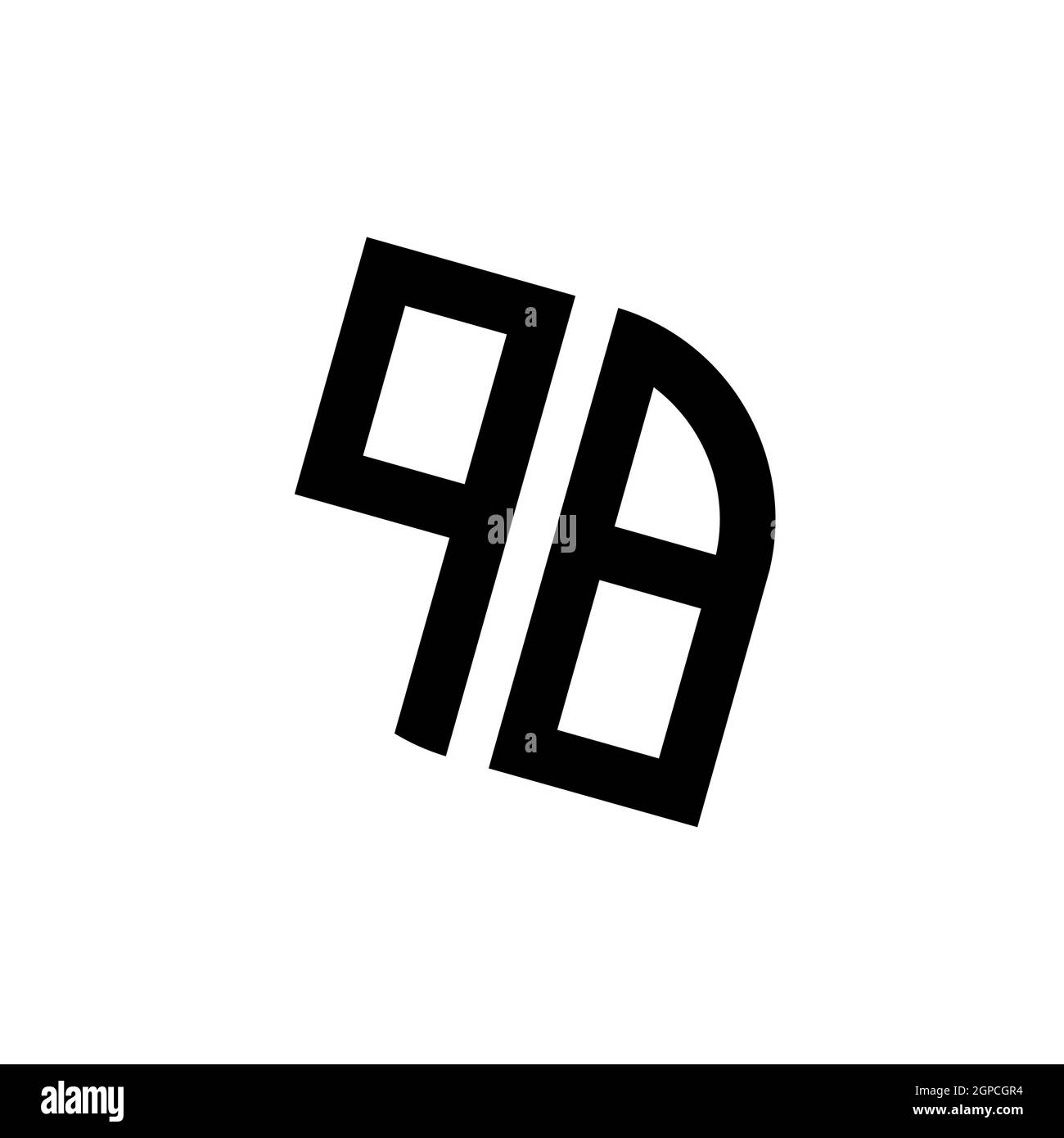 Logo PB con modello di design monogramma vettoriale di forma geometrica isolato su sfondo bianco Illustrazione Vettoriale