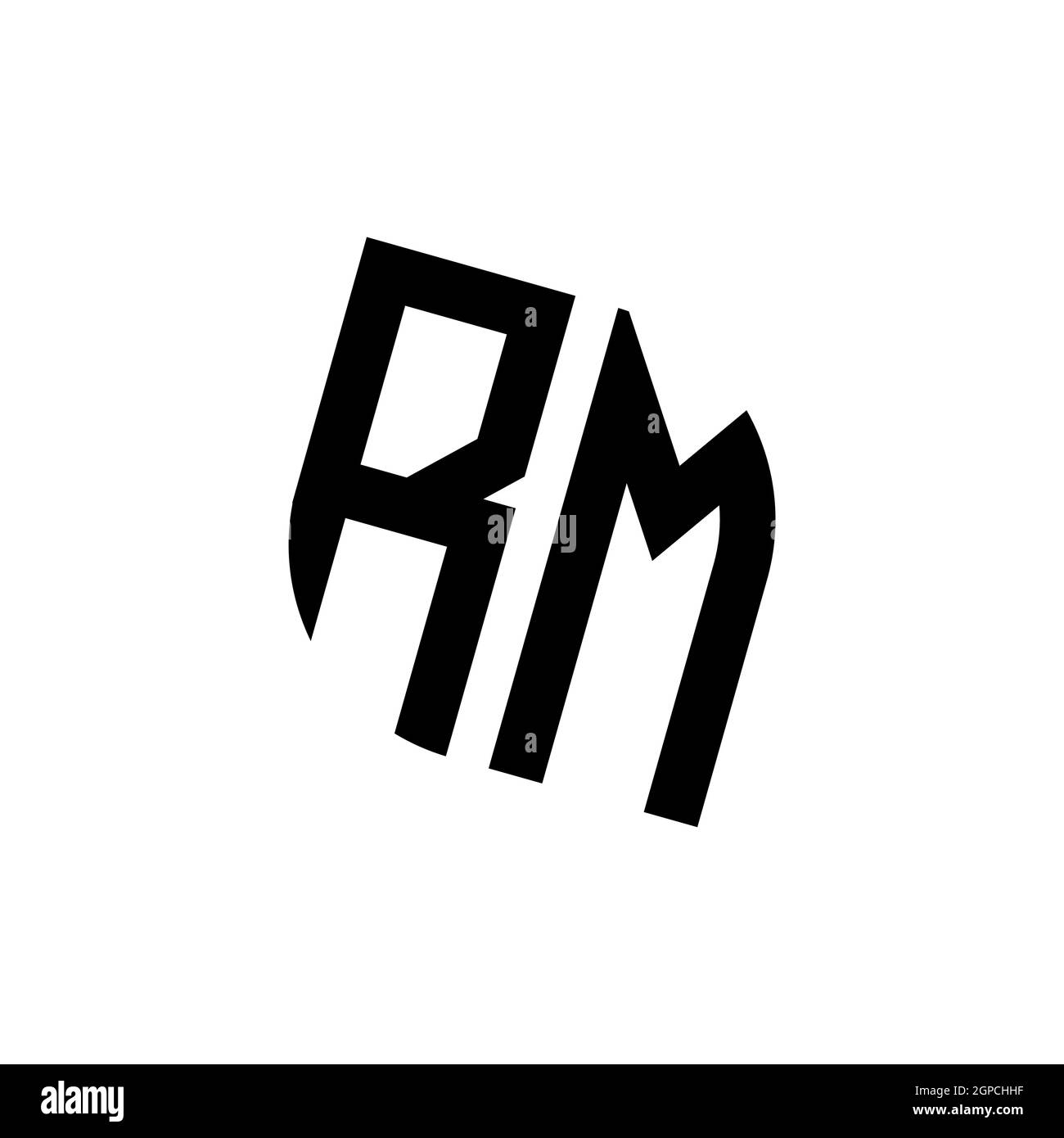Logo RM con modello di design monogramma vettoriale di forma geometrica isolato su sfondo bianco Illustrazione Vettoriale