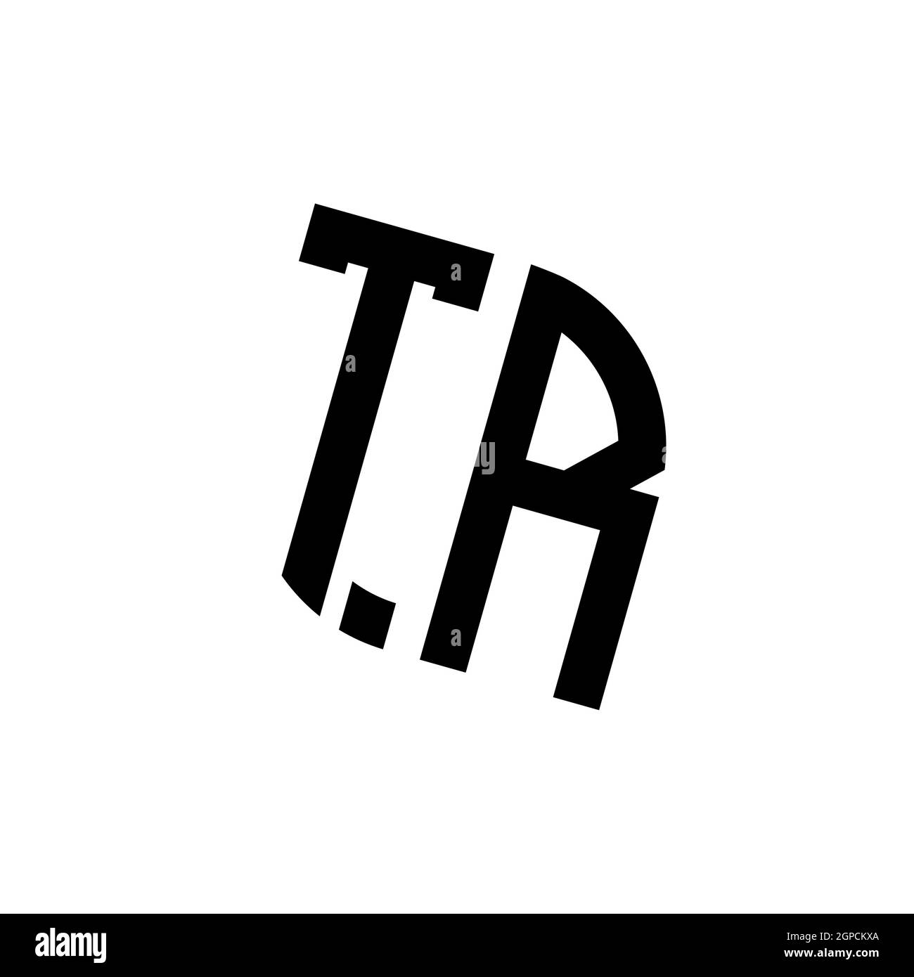 Logo TR con modello di design monogramma vettoriale di forma geometrica isolato su sfondo bianco Illustrazione Vettoriale