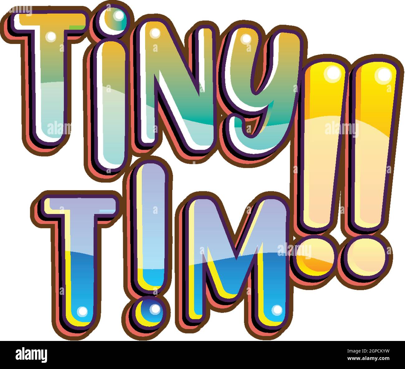 Logo Tiny Tim Word su sfondo bianco Illustrazione Vettoriale