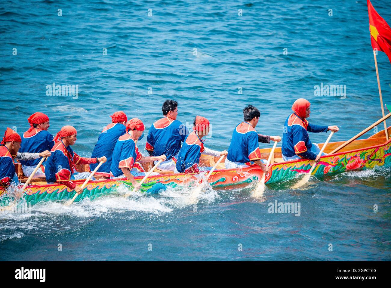 Boat racing Festival a Ly Son Island, provincia di Quang Ngai, Vietnam Foto Stock