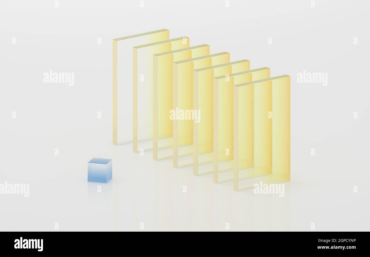 Vetro graduato con sfondo bianco, rendering 3d. Disegno digitale del computer. Foto Stock