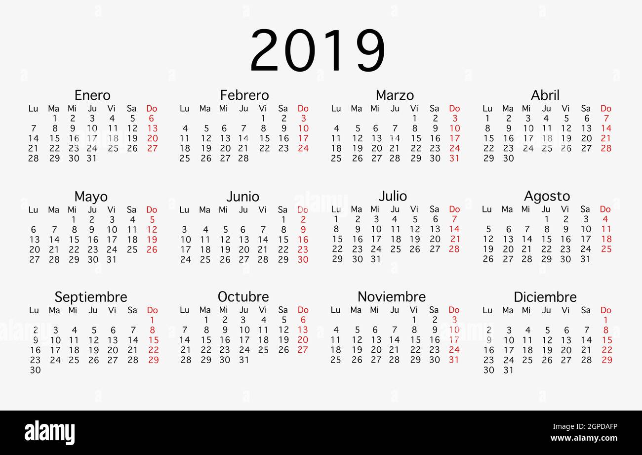 calendario ottobre 2019 - 6 Simple 19 year calendar week immagini e fotografie stock ad alta risoluzione - Alamy