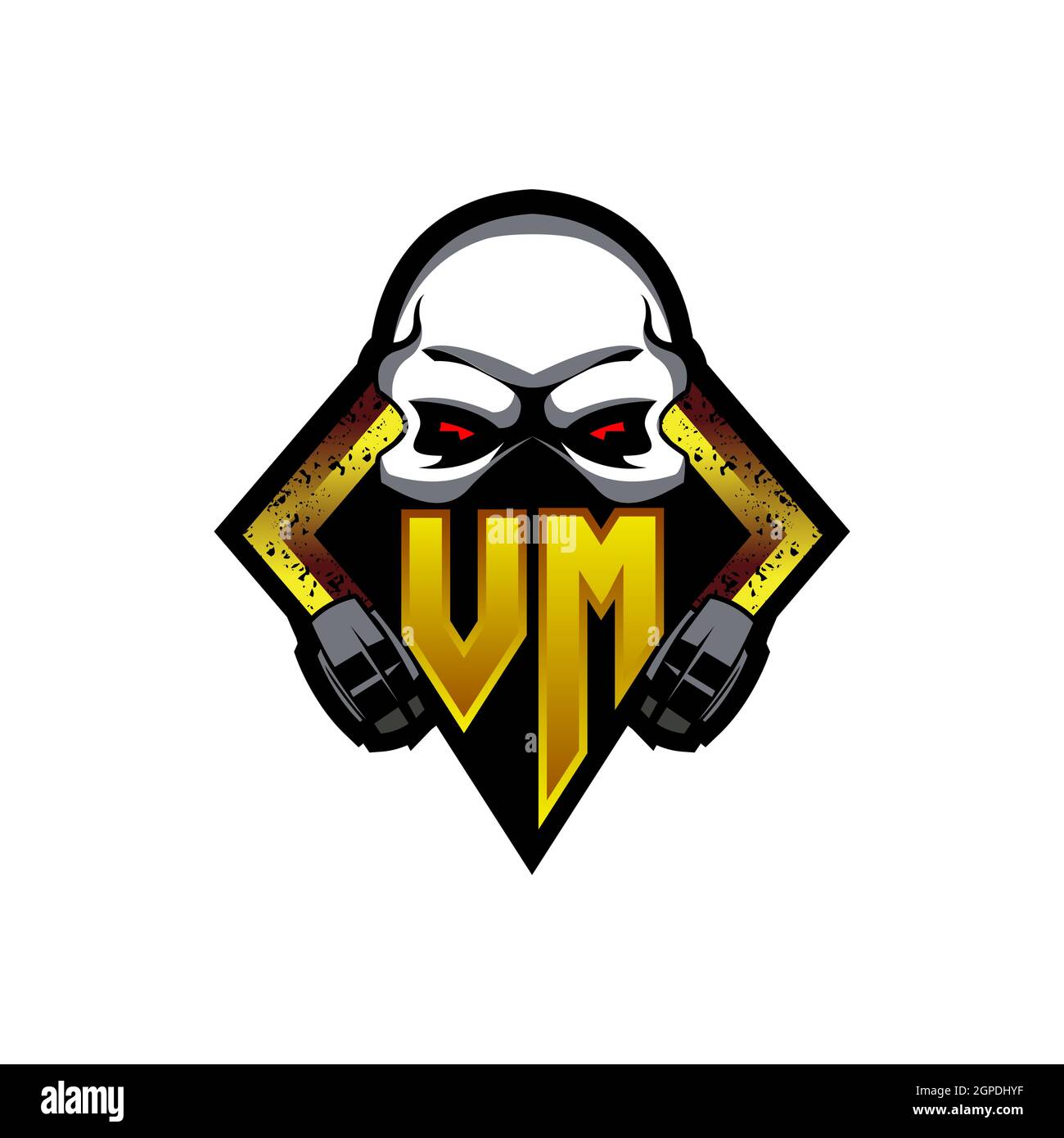 YN Logo eSport Gaming Initial con modello vettoriale di design Blue Light Color Illustrazione Vettoriale