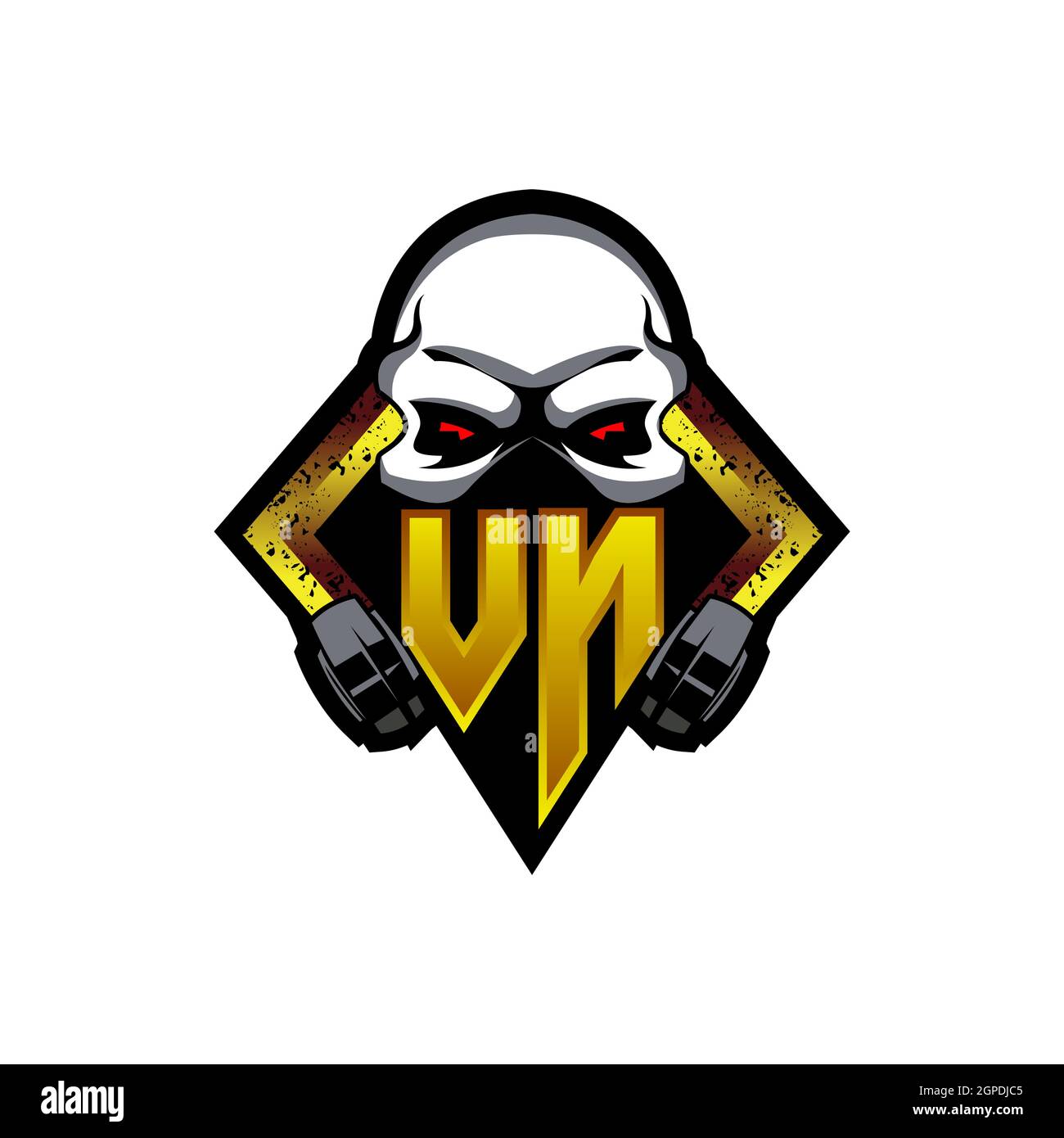 YP Logo eSport Gaming Initial con modello vettoriale di design Blue Light Color Illustrazione Vettoriale