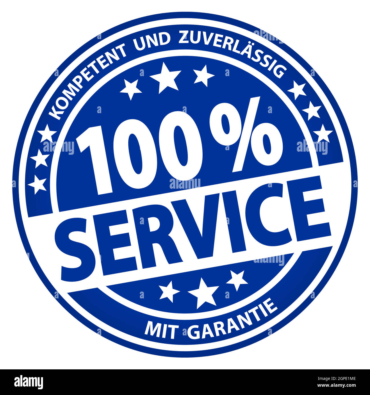 pulsante round business - 100% di servizio Illustrazione Vettoriale