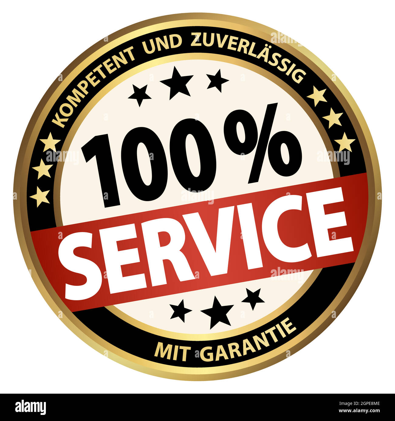 pulsante round business - 100% di servizio Illustrazione Vettoriale