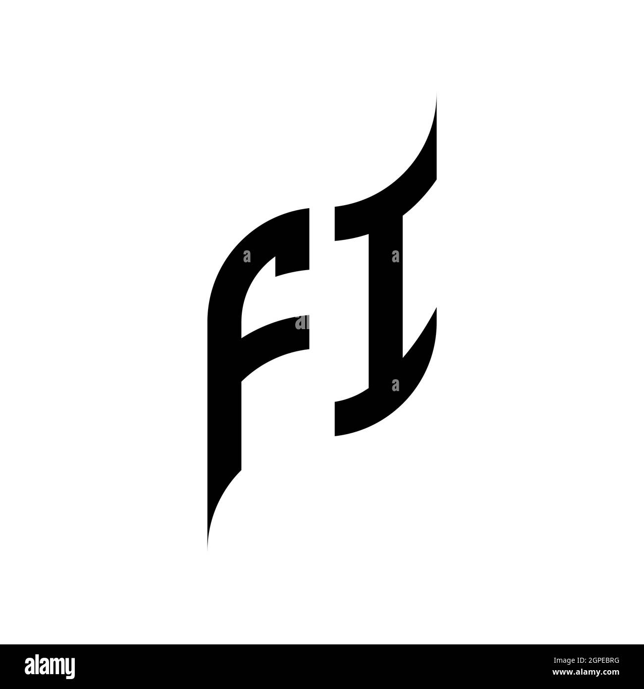 MODELLO DI stile forma geometrica A monogramma FI. Vettore di disegno iniziale monogramma isolato su sfondo bianco Illustrazione Vettoriale