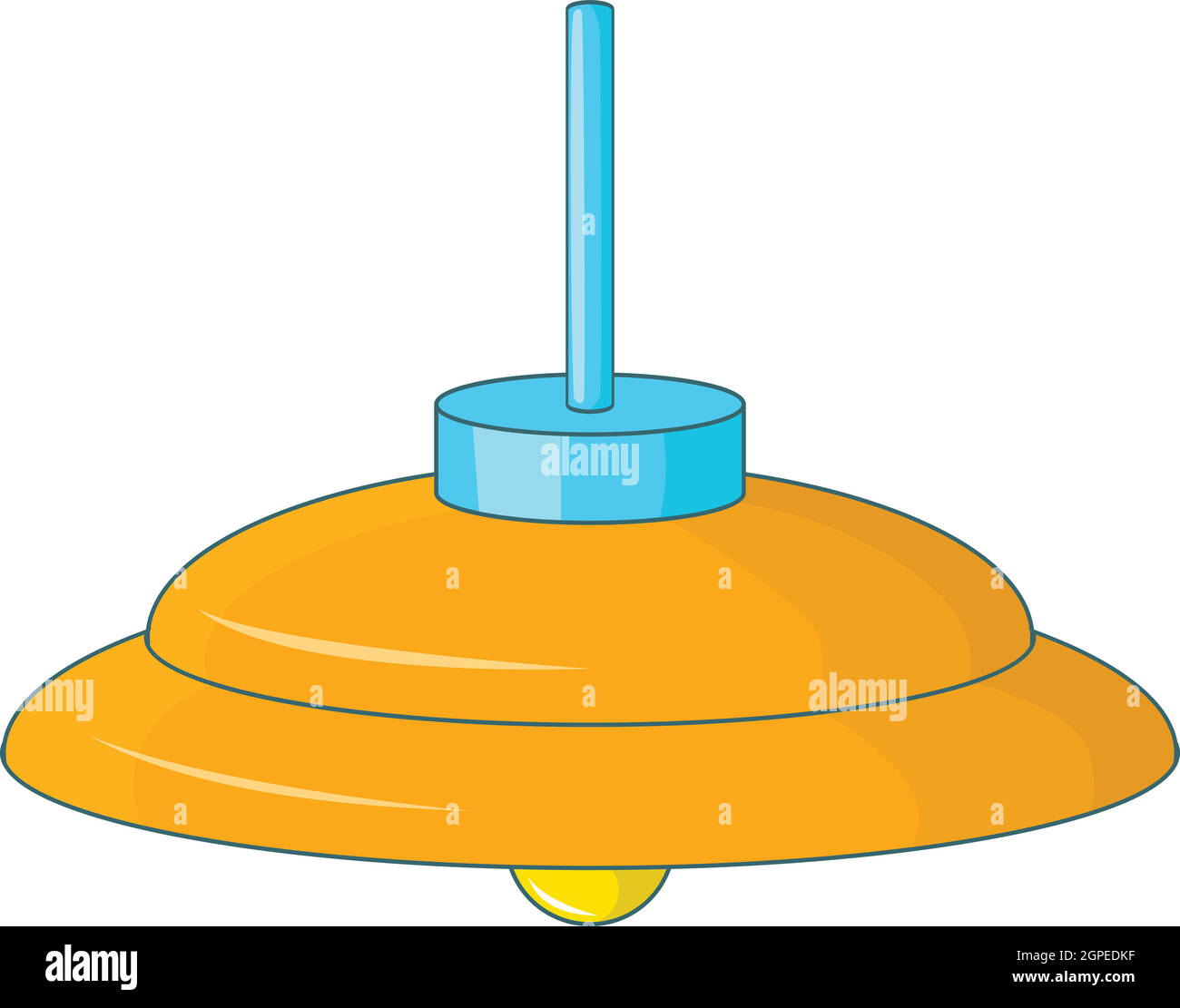 Giallo lampada da soffitto icona, stile cartoon Illustrazione Vettoriale