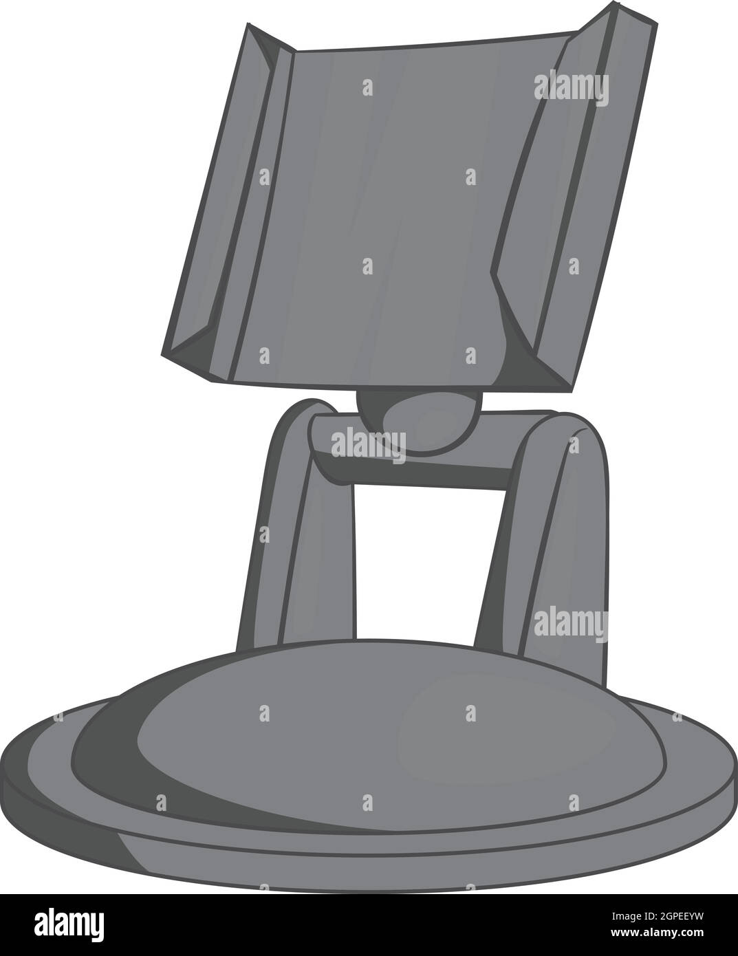 Montare la camma per icona, grigio in stile monocromatico Illustrazione Vettoriale
