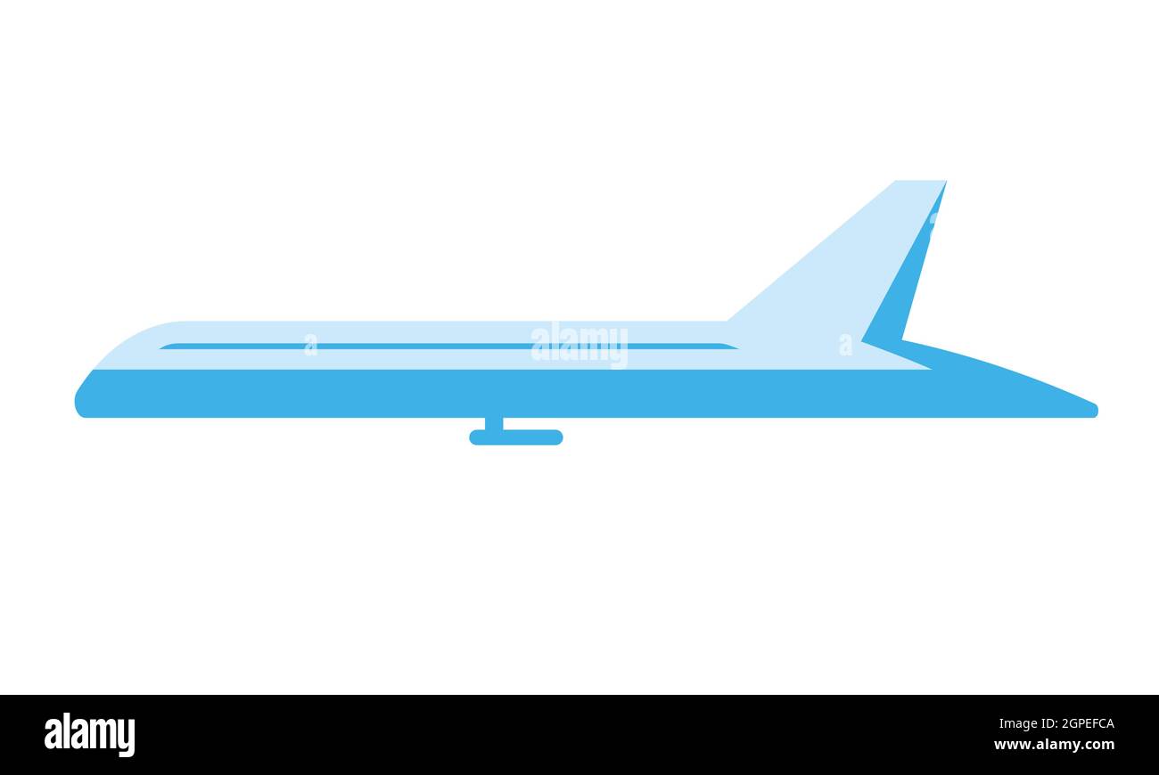Vista laterale dell'aeroplano. Velivolo in stile piatto. Illustrazione Vettoriale