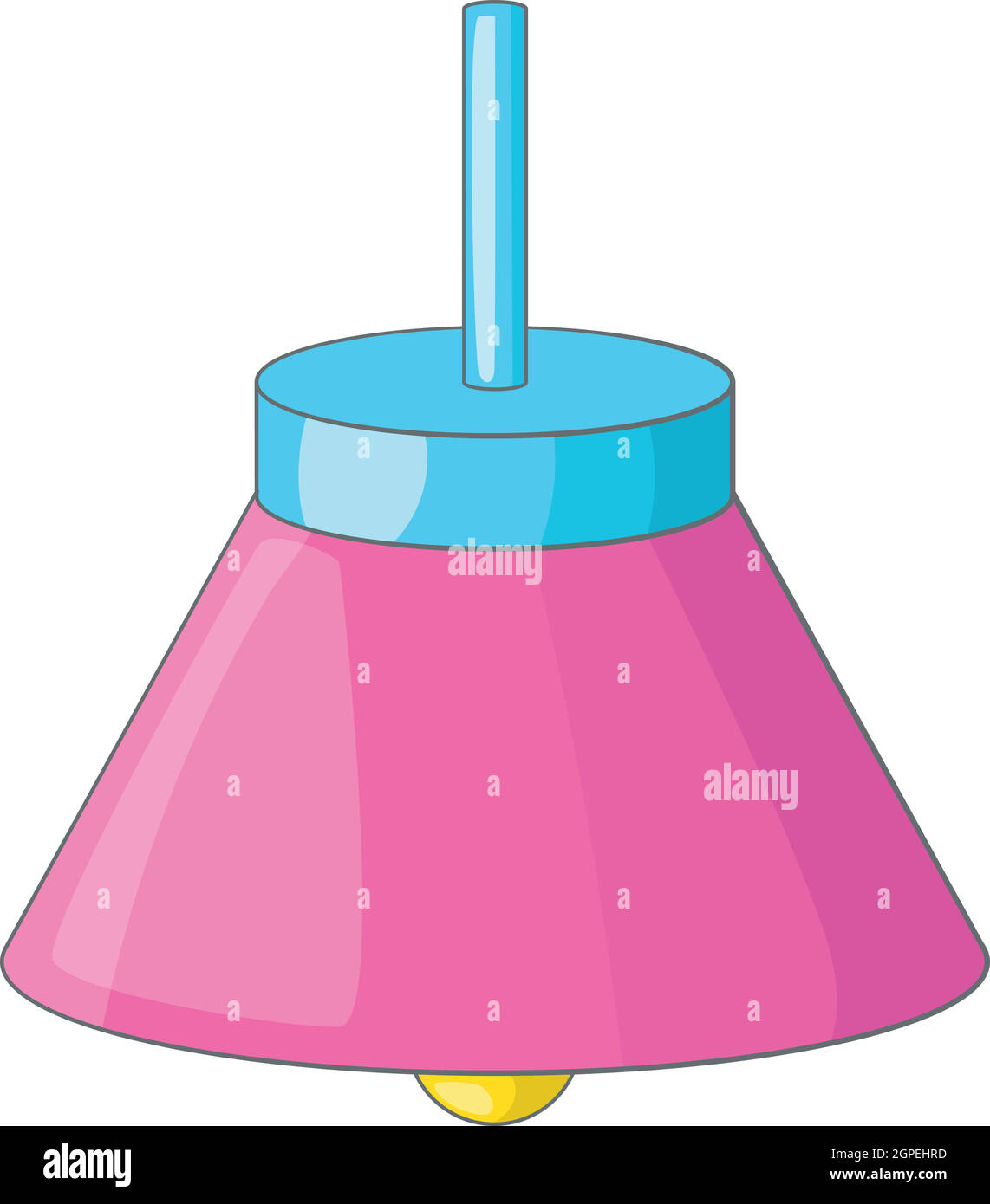 Rosa lampada da soffitto icona, stile cartoon Illustrazione Vettoriale