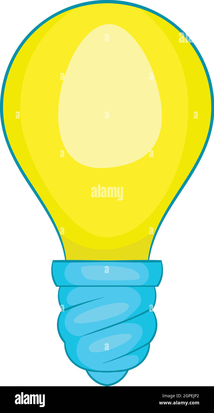 Il bulbo della lampada, l'icona di stile cartoon Illustrazione Vettoriale