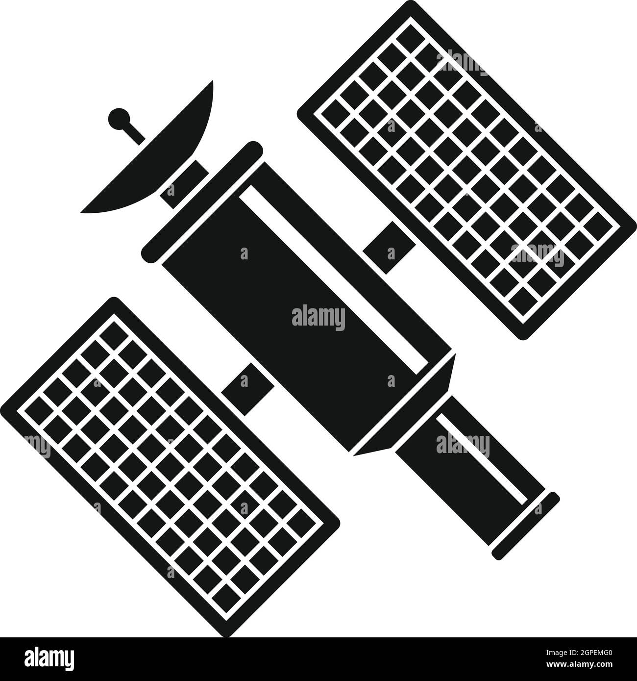 Spazio icona satellite, stile semplice Illustrazione Vettoriale