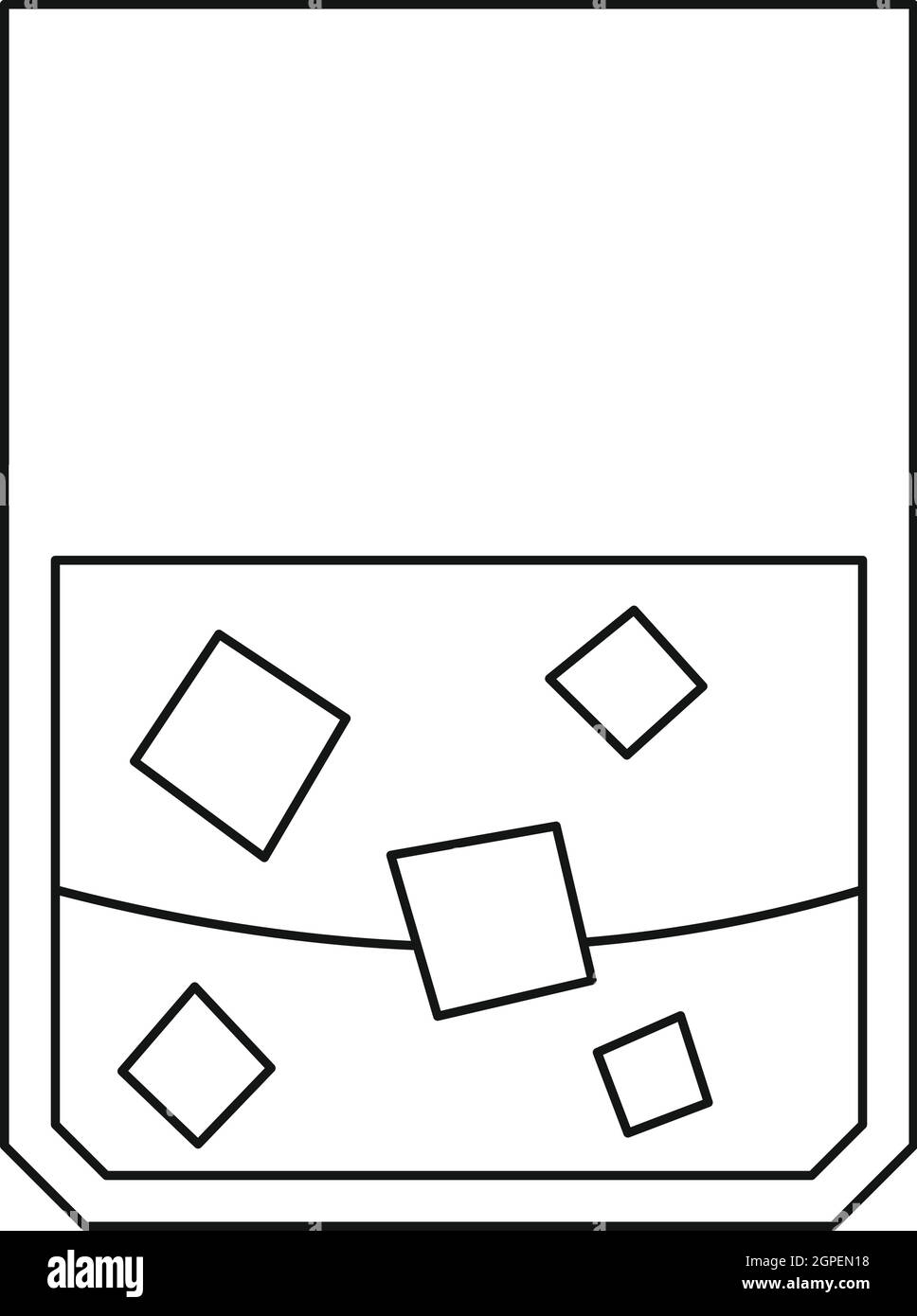 Bicchiere di whiskey icona, stile contorno Illustrazione Vettoriale