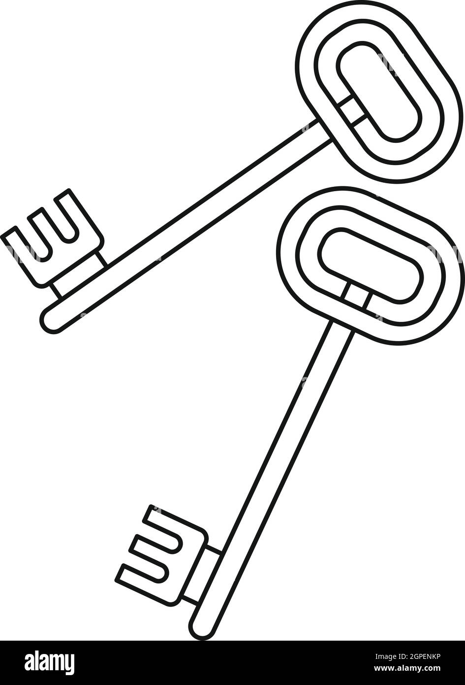 Tasti icona di stile di contorno Illustrazione Vettoriale