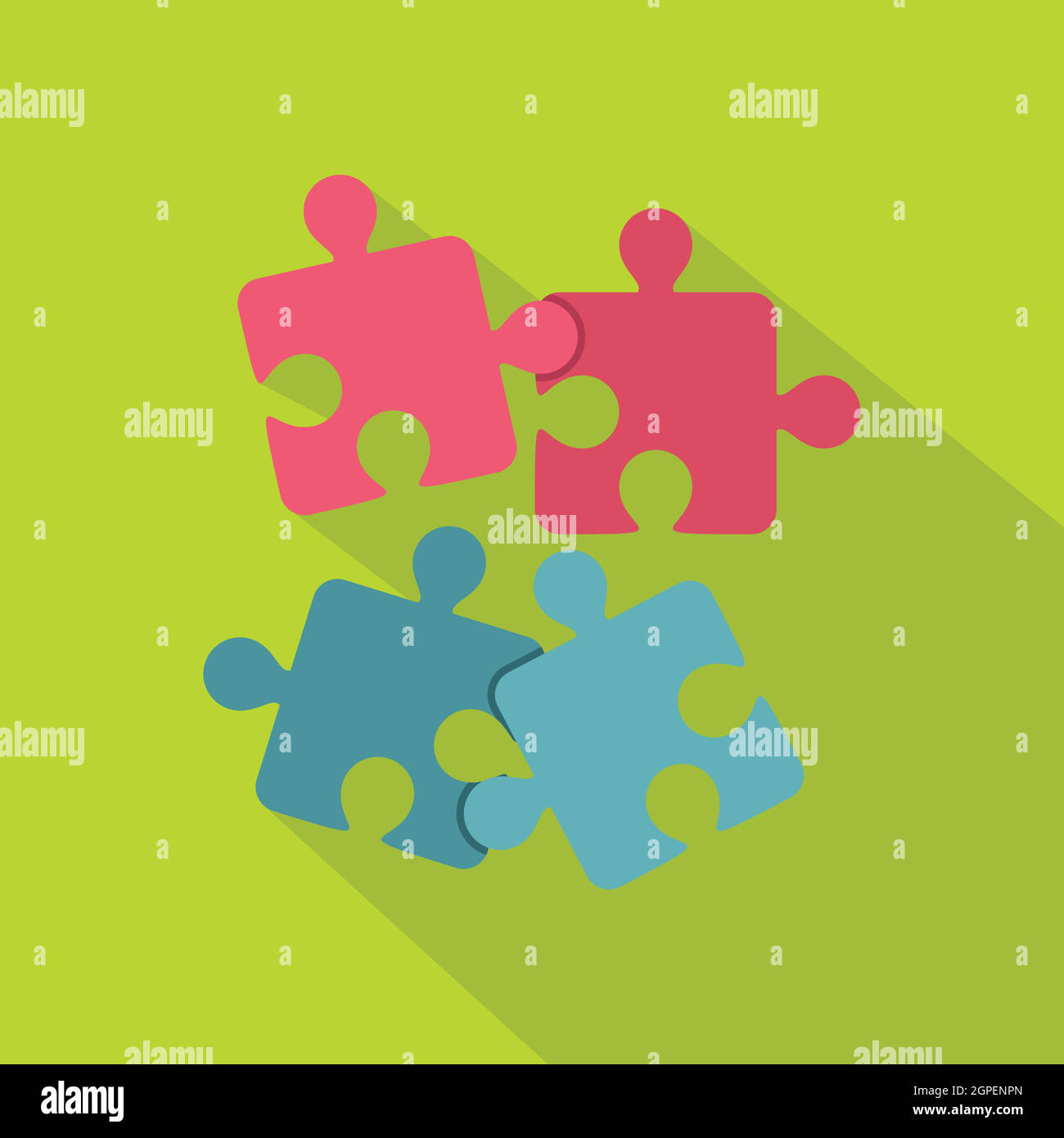 I Puzzle Icona, stile piatto Illustrazione Vettoriale