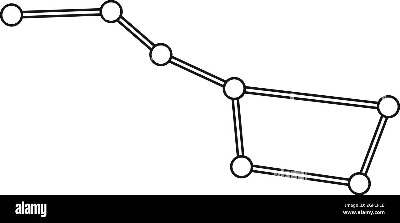 Big Dipper constellation icona, stile contorno Illustrazione Vettoriale