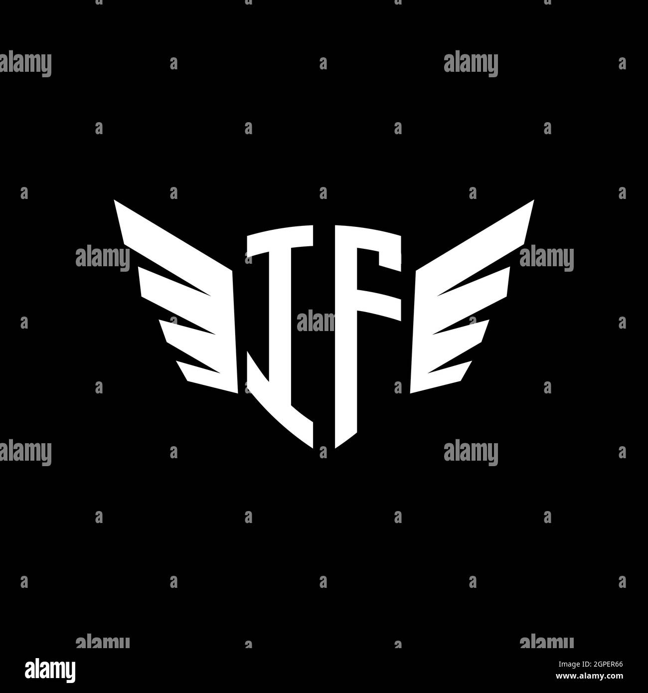 SE l'iniziale geometrica del logo monogramma con il modello di design stile forma ala. Logo design iniziale dell'ala isolato su sfondo nero Illustrazione Vettoriale