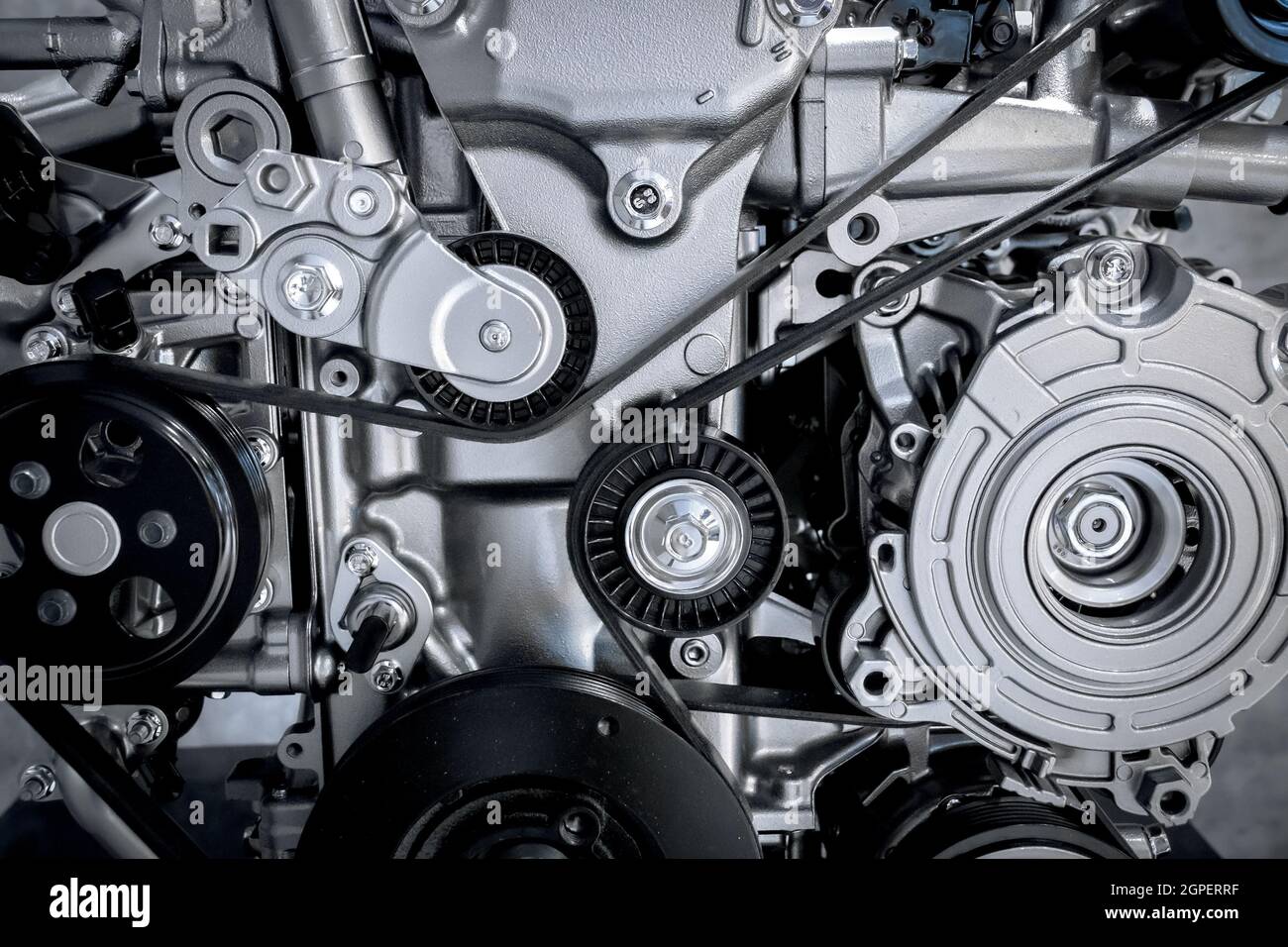 Close up della meccanica del motore di una macchina. Foto Stock