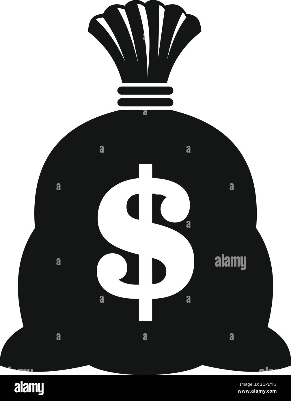 Sacco di denaro con noi il segno del dollaro, l'icona di stile semplice Illustrazione Vettoriale